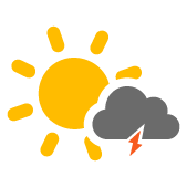 Nubi sparse con possibili temporali Nubi sparse con possibili temporali